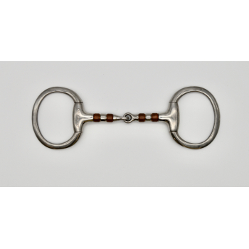 Carlyle Flat Ring Eggbutt Copper Roller Jointed S/Steel Snaffle 4 1/2