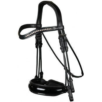 Dyon Dressage Collection Patent Large Crank Noseband Double Bridle