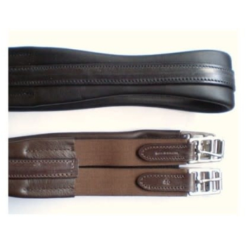 HyComfort Leather Atherstone Padded Girth Elasticated One/Both Sides Black/Brown 