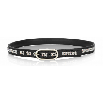 Judi Paris Odessa Swarovski Crystal Belt Black Patent