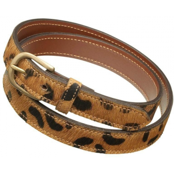 Pampeano Skinny Cowhide Leopard Belt