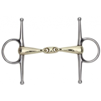 Shires Full Cheek Lozenge 16mm Brass Snaffle