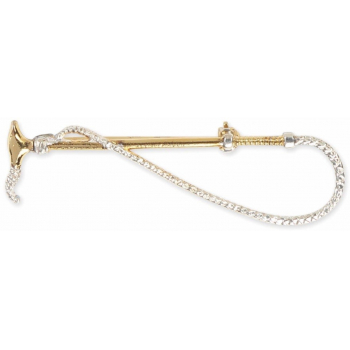 Shires Stock Pin Gold Crop With Silver Thong